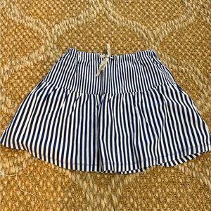 Boden Girls size 11-12Y Blue and White Striped Skirt/Skort (built in shorts)